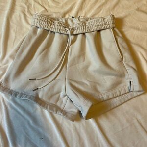 Abercrombie High-Rise Drawstring Women’s Sweat Shorts in Light Beige